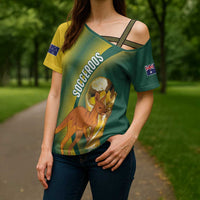 Australia Socceroos WC2026 Custom Cross Shoulder Shirt Golden Champions - Wonder Print Shop