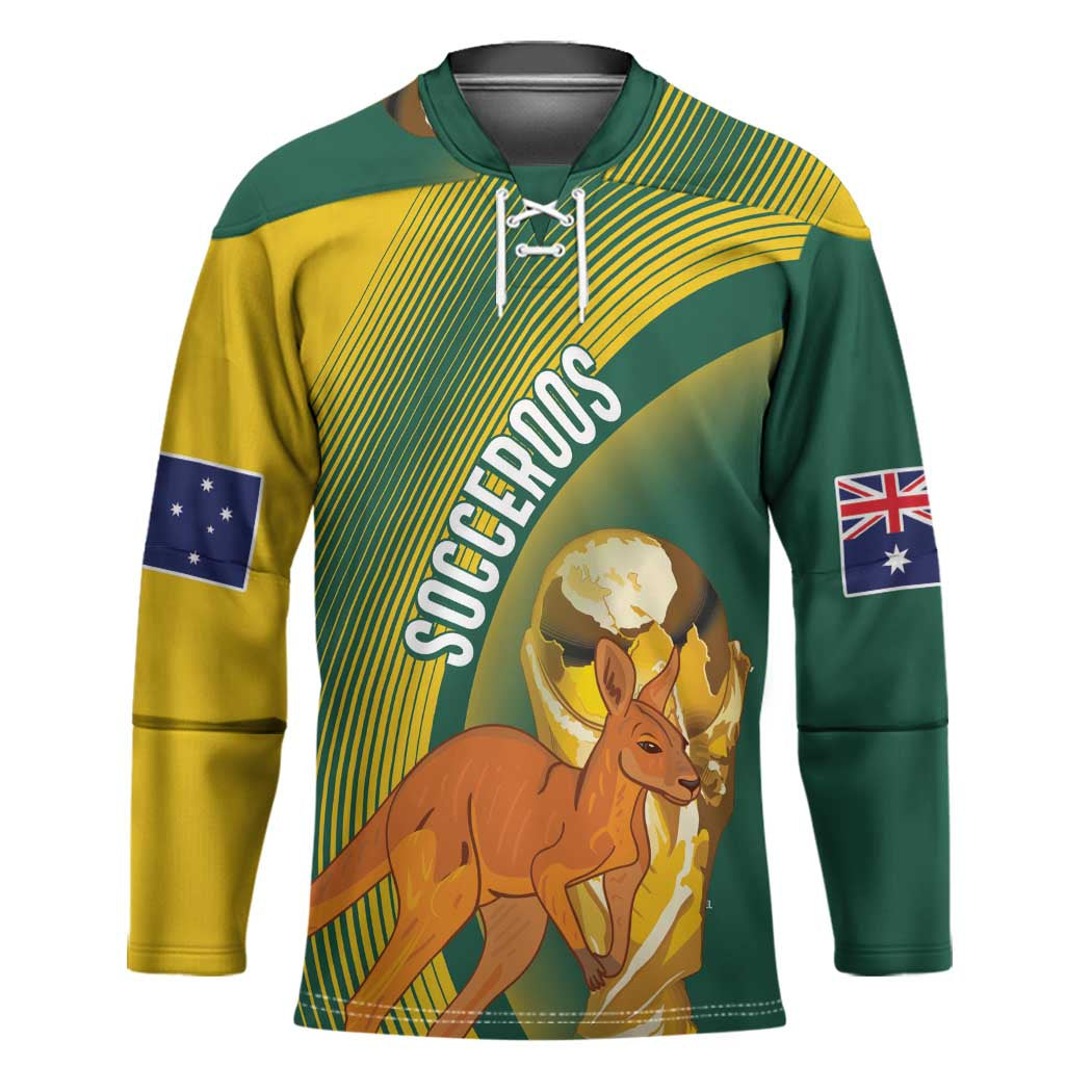 Australia Socceroos WC2026 Custom Hockey Jersey Golden Champions - Wonder Print Shop