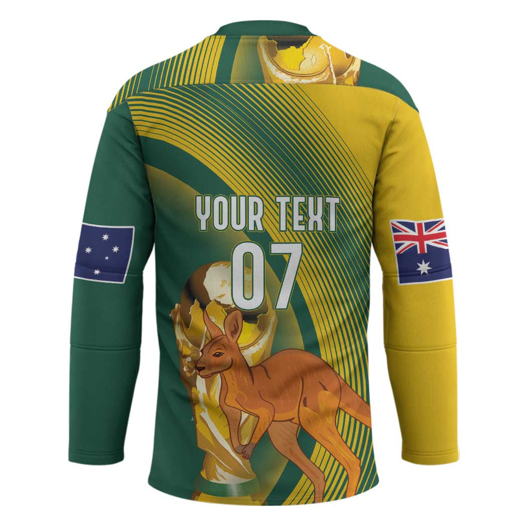 Australia Socceroos WC2026 Custom Hockey Jersey Golden Champions - Wonder Print Shop