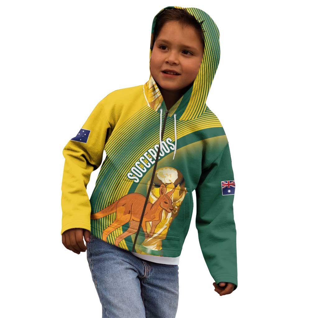 Australia Socceroos WC2026 Custom Kid Hoodie Golden Champions - Wonder Print Shop