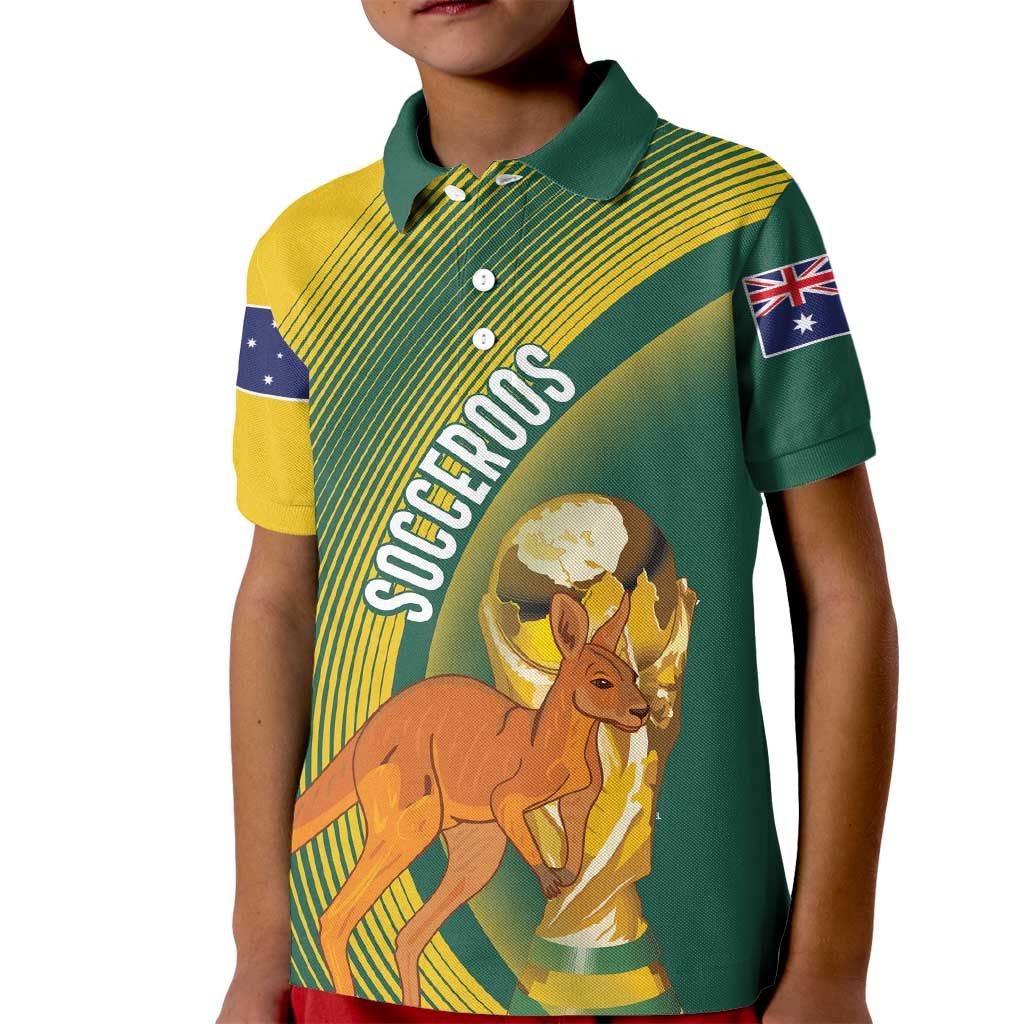 Australia Socceroos WC2026 Custom Kid Polo Shirt Golden Champions - Wonder Print Shop