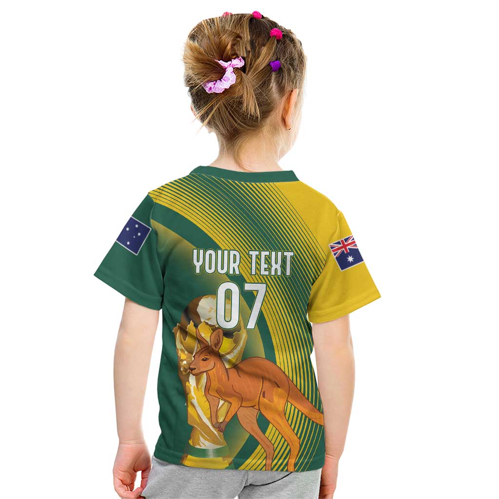 Australia Socceroos WC2026 Custom Kid T Shirt Golden Champions - Wonder Print Shop