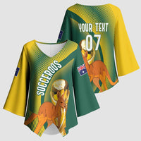 Australia Socceroos WC2026 Custom Kimono Sleeve Blouse Golden Champions - Wonder Print Shop