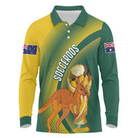 Australia Socceroos WC2026 Custom Long Sleeve Polo Shirt Golden Champions - Wonder Print Shop