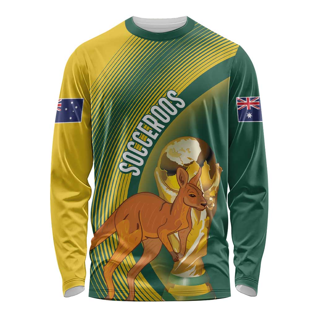 Australia Socceroos WC2026 Custom Long Sleeve Shirt Golden Champions - Wonder Print Shop