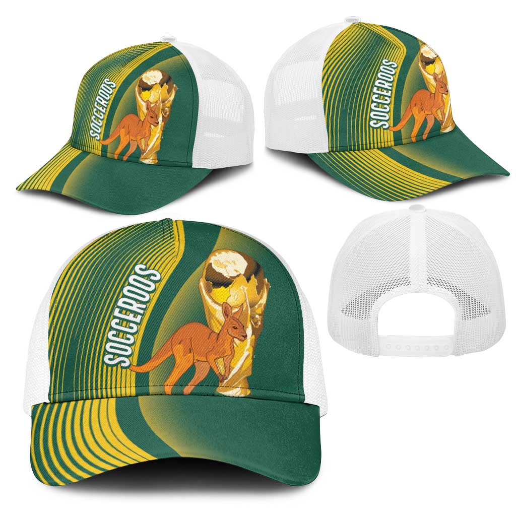 Australia Socceroos WC2026 Custom Mesh Trucker Cap Golden Champions - Wonder Print Shop