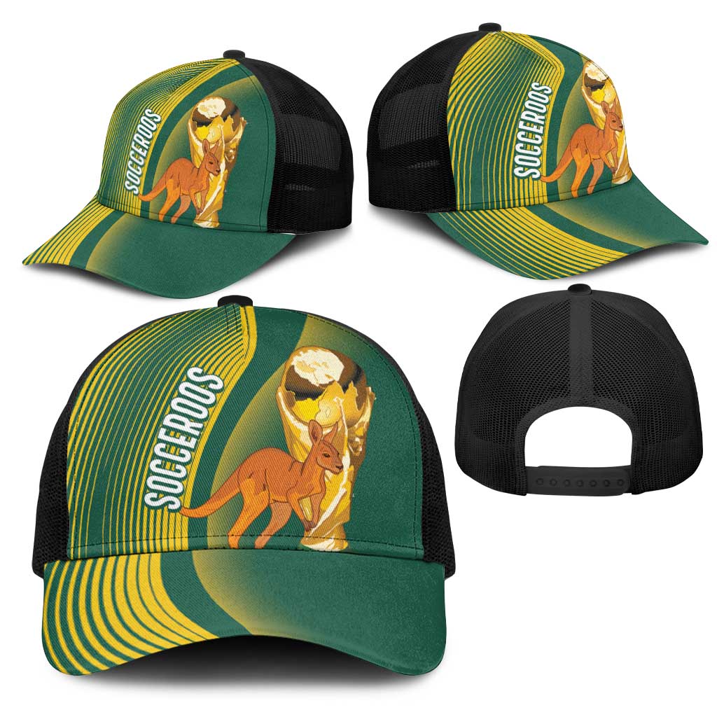Australia Socceroos WC2026 Custom Mesh Trucker Cap Golden Champions - Wonder Print Shop