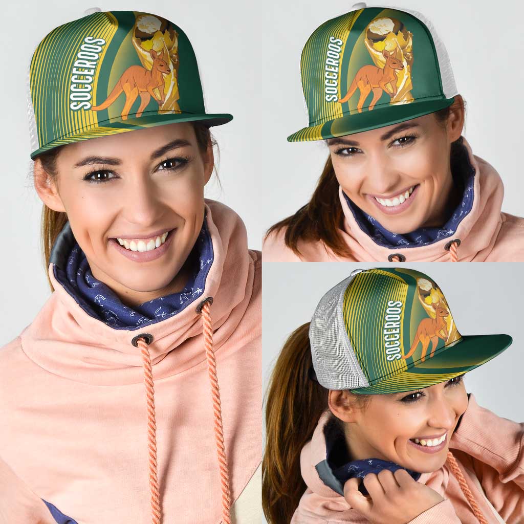 Australia Socceroos WC2026 Custom Mesh Trucker Cap Golden Champions - Wonder Print Shop