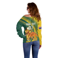 Australia Socceroos WC2026 Custom Off Shoulder Sweater Golden Champions - Wonder Print Shop