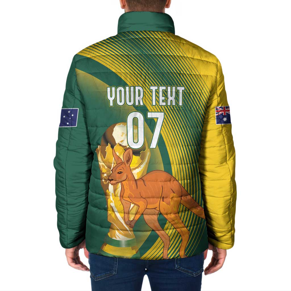 Australia Socceroos WC2026 Custom Padded Jacket Golden Champions - Wonder Print Shop