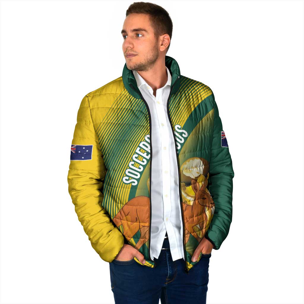 Australia Socceroos WC2026 Custom Padded Jacket Golden Champions - Wonder Print Shop
