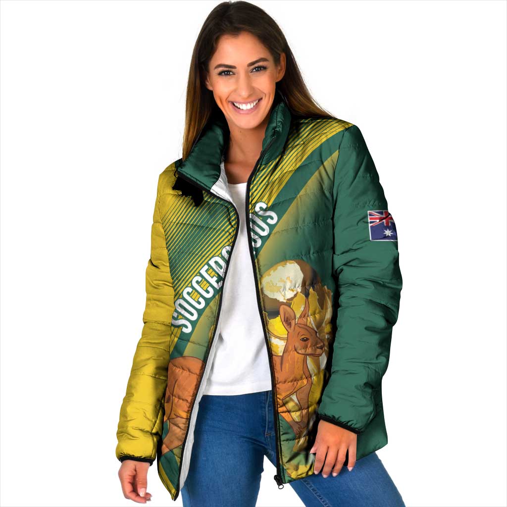 Australia Socceroos WC2026 Custom Padded Jacket Golden Champions - Wonder Print Shop