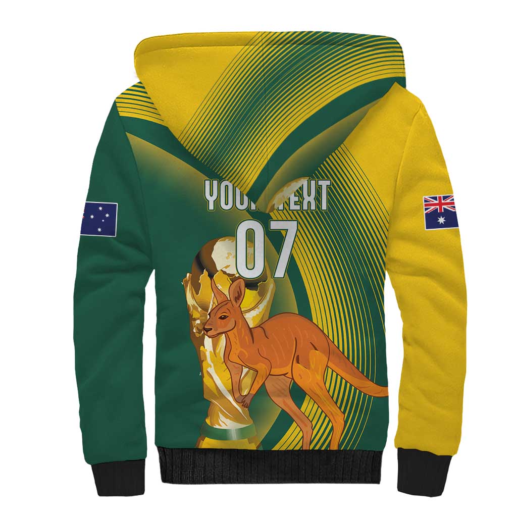 Australia Socceroos WC2026 Custom Sherpa Hoodie Golden Champions - Wonder Print Shop