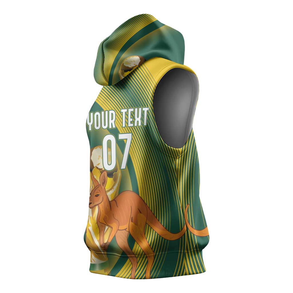 Australia Socceroos WC2026 Custom Sleeveless Hoodie Golden Champions - Wonder Print Shop