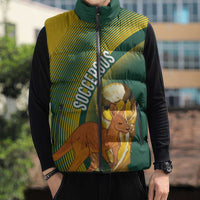 Australia Socceroos WC2026 Custom Sleeveless Puffer Jacket Golden Champions - Wonder Print Shop