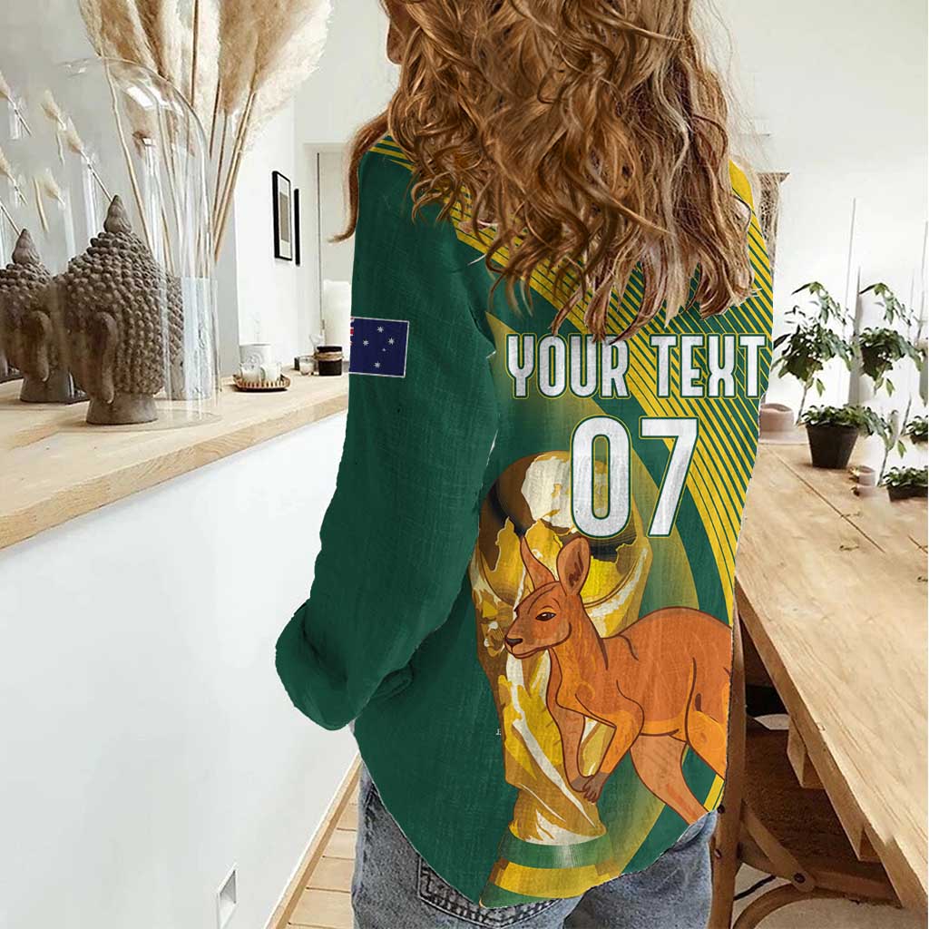 Australia Socceroos WC2026 Custom Women Casual Shirt Golden Champions - Wonder Print Shop