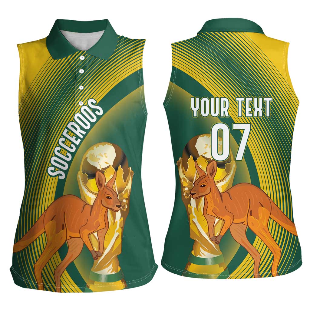 Australia Socceroos WC2026 Custom Women Sleeveless Polo Shirt Golden Champions - Wonder Print Shop