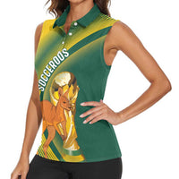 Australia Socceroos WC2026 Custom Women Sleeveless Polo Shirt Golden Champions - Wonder Print Shop