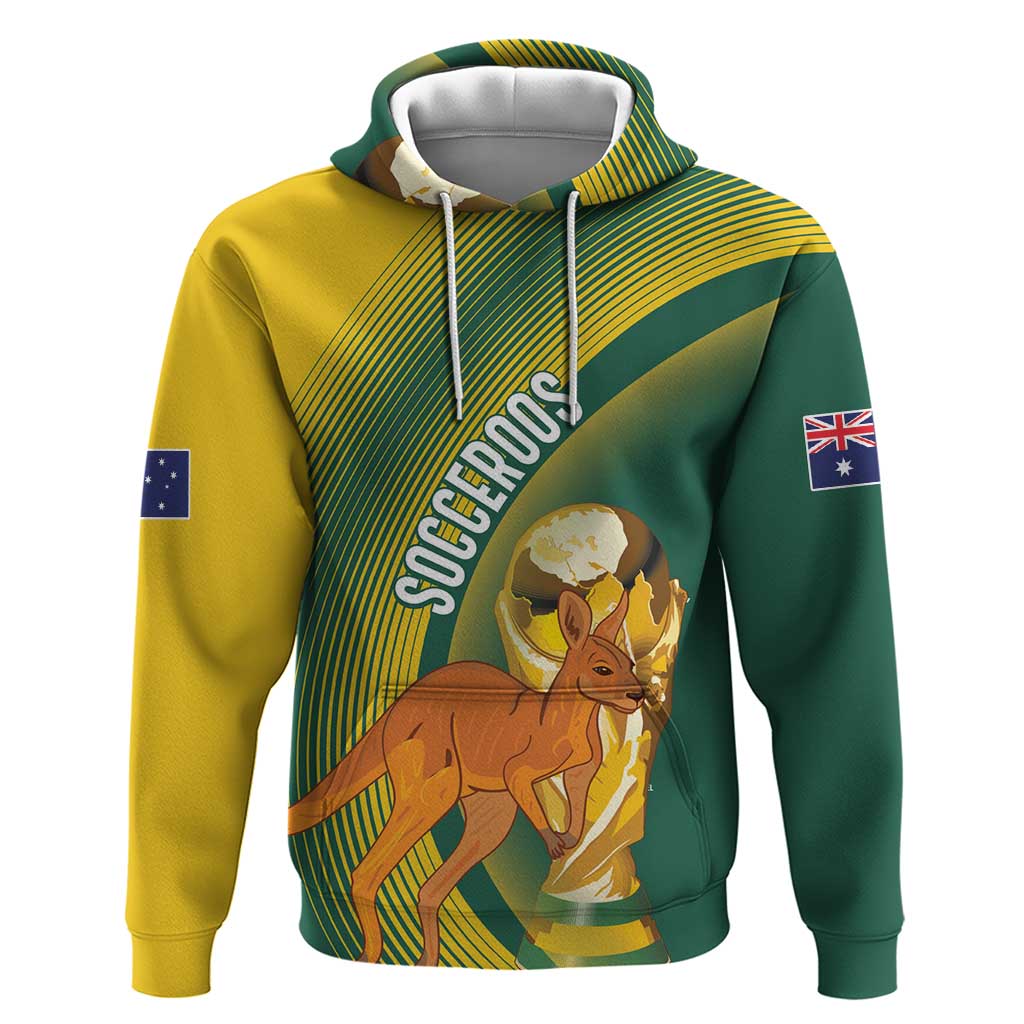 Australia Socceroos WC2026 Custom Zip Hoodie Golden Champions - Wonder Print Shop