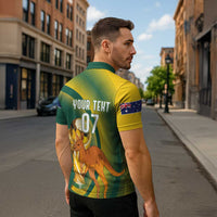 Australia Socceroos WC2026 Custom Zipper Polo Shirt Golden Champions - Wonder Print Shop