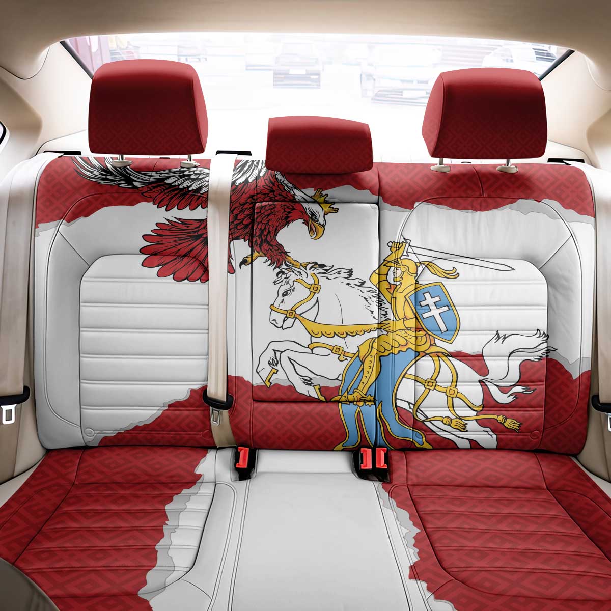Poland-Lithuania Folk Patterns Back Car Seat Cover