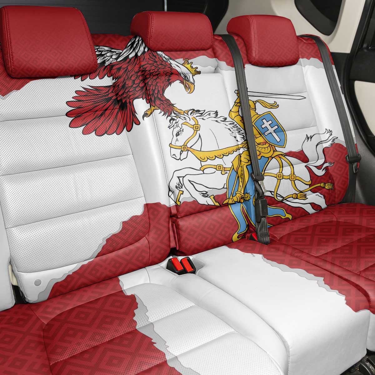 Poland-Lithuania Folk Patterns Back Car Seat Cover