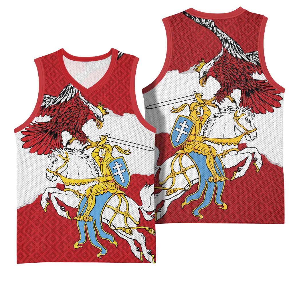 Poland-Lithuania Folk Patterns Basketball Jersey