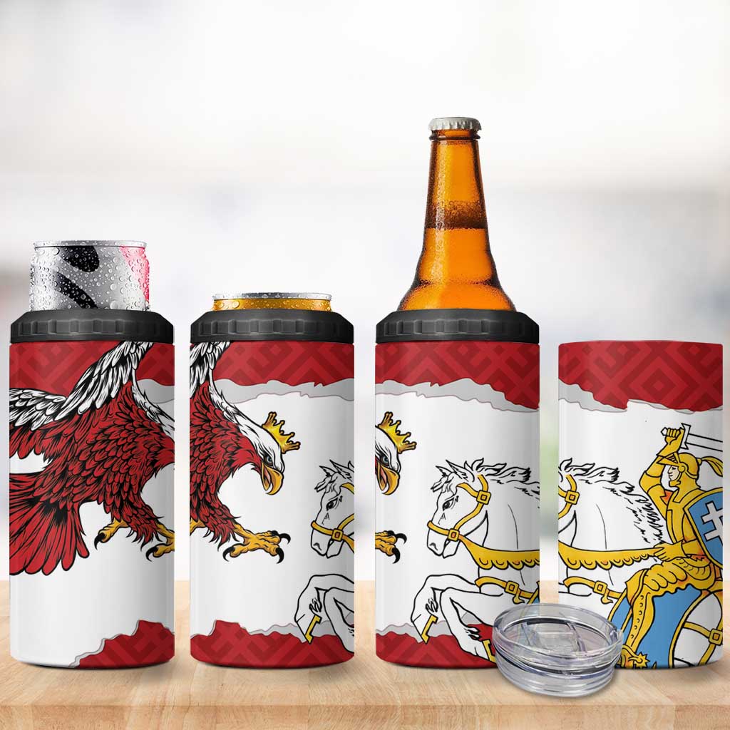 Poland-Lithuania Folk Patterns 4 in 1 Can Cooler Tumbler