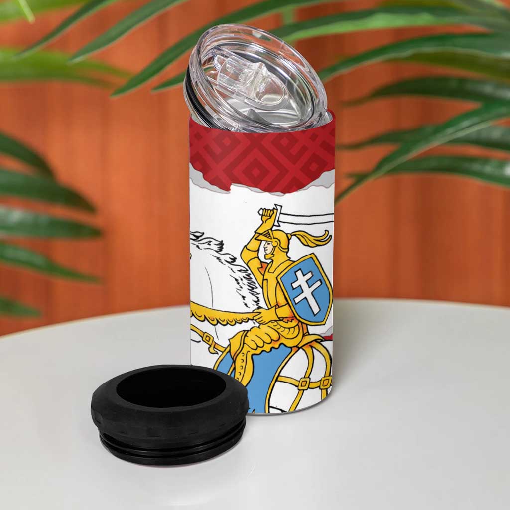 Poland-Lithuania Folk Patterns 4 in 1 Can Cooler Tumbler