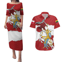 Poland-Lithuania Folk Patterns Couples Matching Puletasi and Hawaiian Shirt