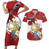 Poland-Lithuania Folk Patterns Couples Matching Short Sleeve Bodycon Dress and Hawaiian Shirt