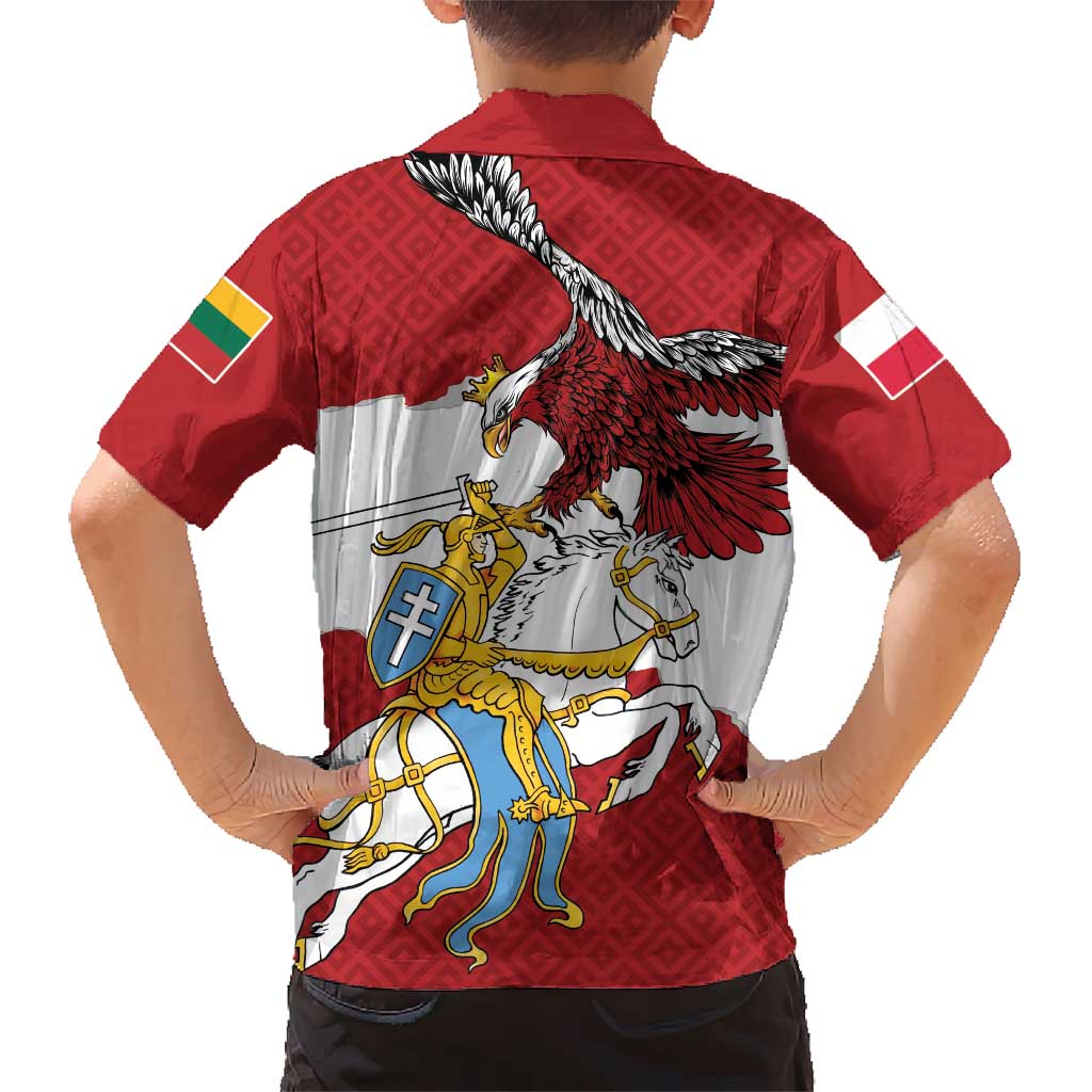 Poland-Lithuania Folk Patterns Family Matching Mermaid Dress and Hawaiian Shirt