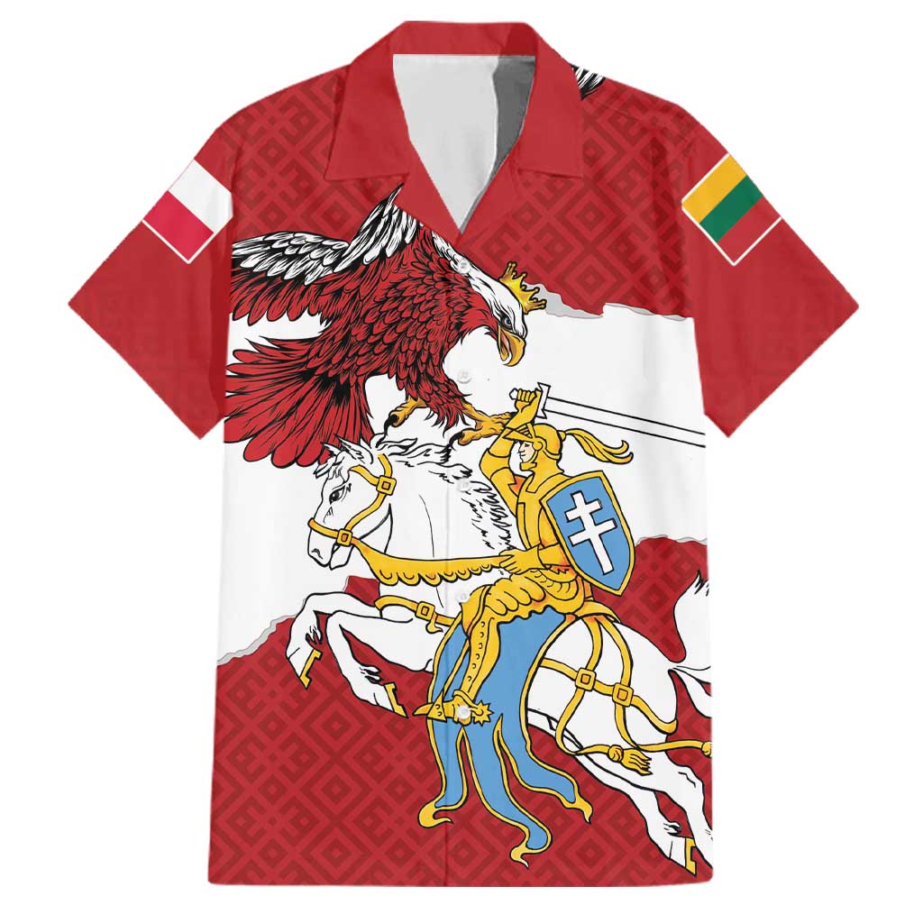 Poland-Lithuania Folk Patterns Family Matching Mermaid Dress and Hawaiian Shirt