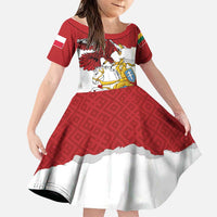 Poland-Lithuania Folk Patterns Family Matching Off Shoulder Maxi Dress and Hawaiian Shirt