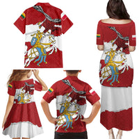 Poland-Lithuania Folk Patterns Family Matching Puletasi and Hawaiian Shirt
