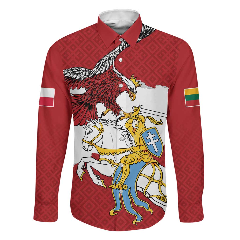 Poland-Lithuania Folk Patterns Family Matching Short Sleeve Bodycon Dress and Hawaiian Shirt