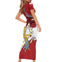 Poland-Lithuania Folk Patterns Family Matching Short Sleeve Bodycon Dress and Hawaiian Shirt