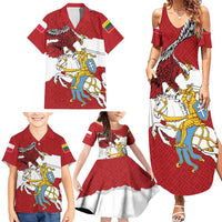Poland-Lithuania Folk Patterns Family Matching Summer Maxi Dress and Hawaiian Shirt