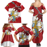 Poland-Lithuania Folk Patterns Family Matching Summer Maxi Dress and Hawaiian Shirt