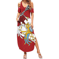Poland-Lithuania Folk Patterns Family Matching Summer Maxi Dress and Hawaiian Shirt