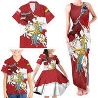 Poland-Lithuania Folk Patterns Family Matching Tank Maxi Dress and Hawaiian Shirt