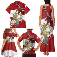 Poland-Lithuania Folk Patterns Family Matching Tank Maxi Dress and Hawaiian Shirt