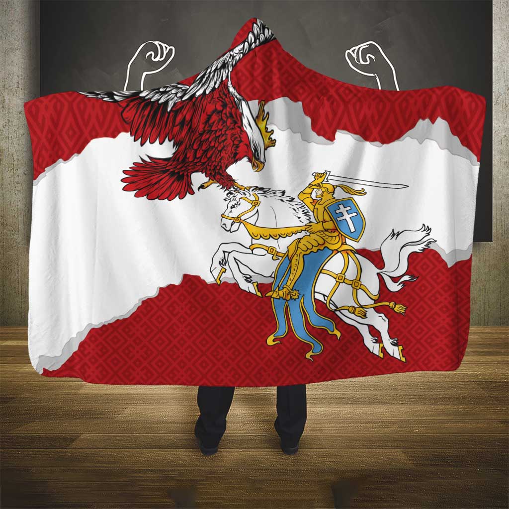 Poland-Lithuania Folk Patterns Hooded Blanket