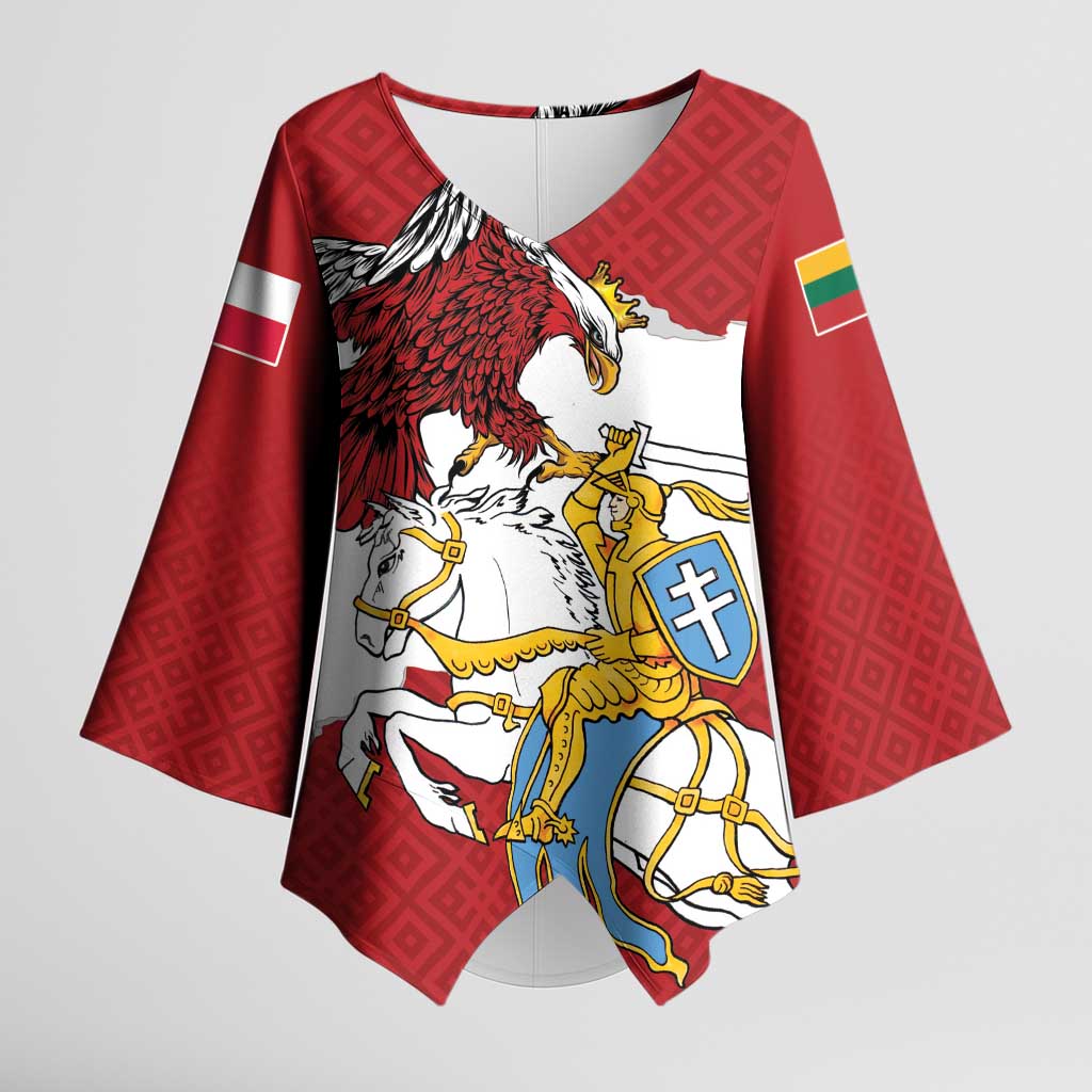 Poland-Lithuania Folk Patterns Kimono Sleeve Blouse