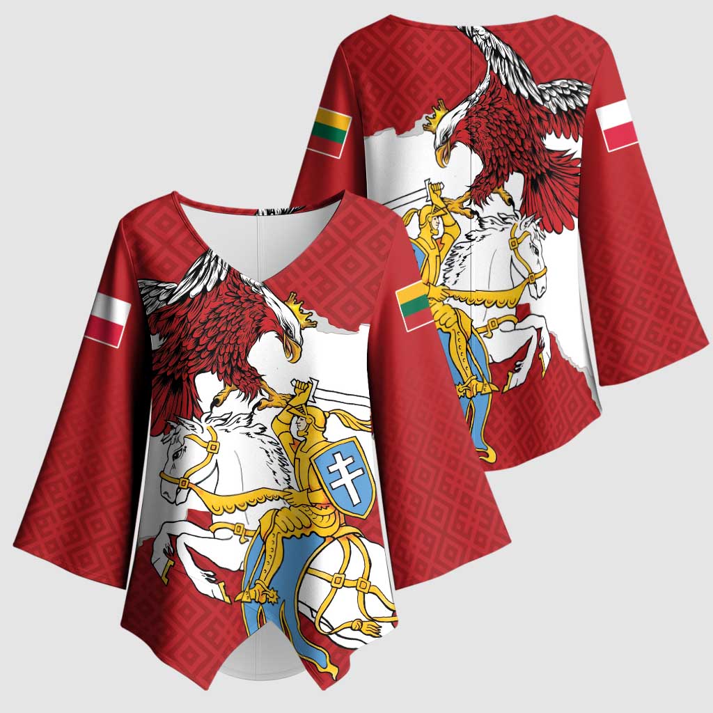 Poland-Lithuania Folk Patterns Kimono Sleeve Blouse