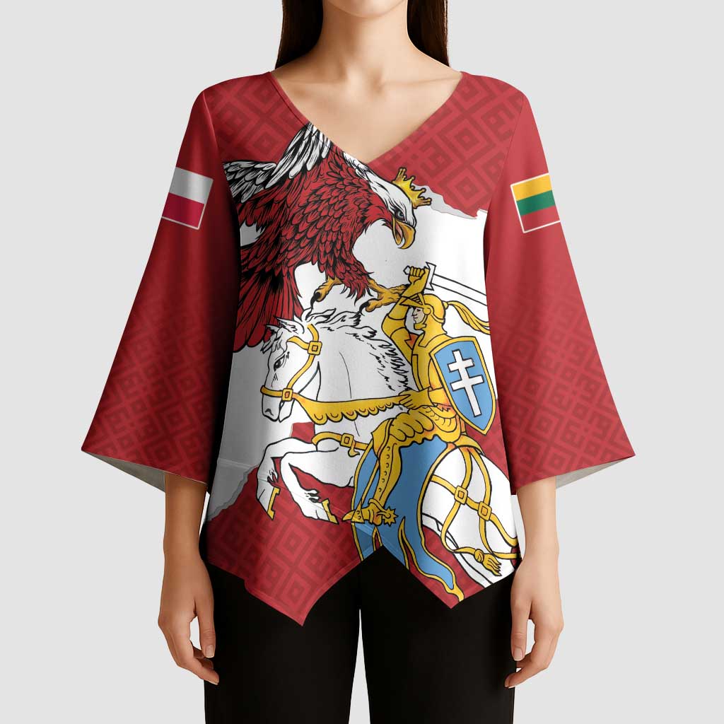 Poland-Lithuania Folk Patterns Kimono Sleeve Blouse