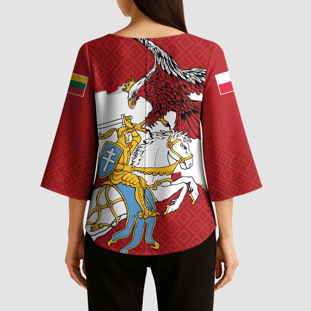 Poland-Lithuania Folk Patterns Kimono Sleeve Blouse