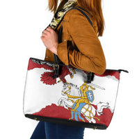 Poland-Lithuania Folk Patterns Leather Tote Bag