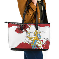 Poland-Lithuania Folk Patterns Leather Tote Bag