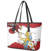 Poland-Lithuania Folk Patterns Leather Tote Bag